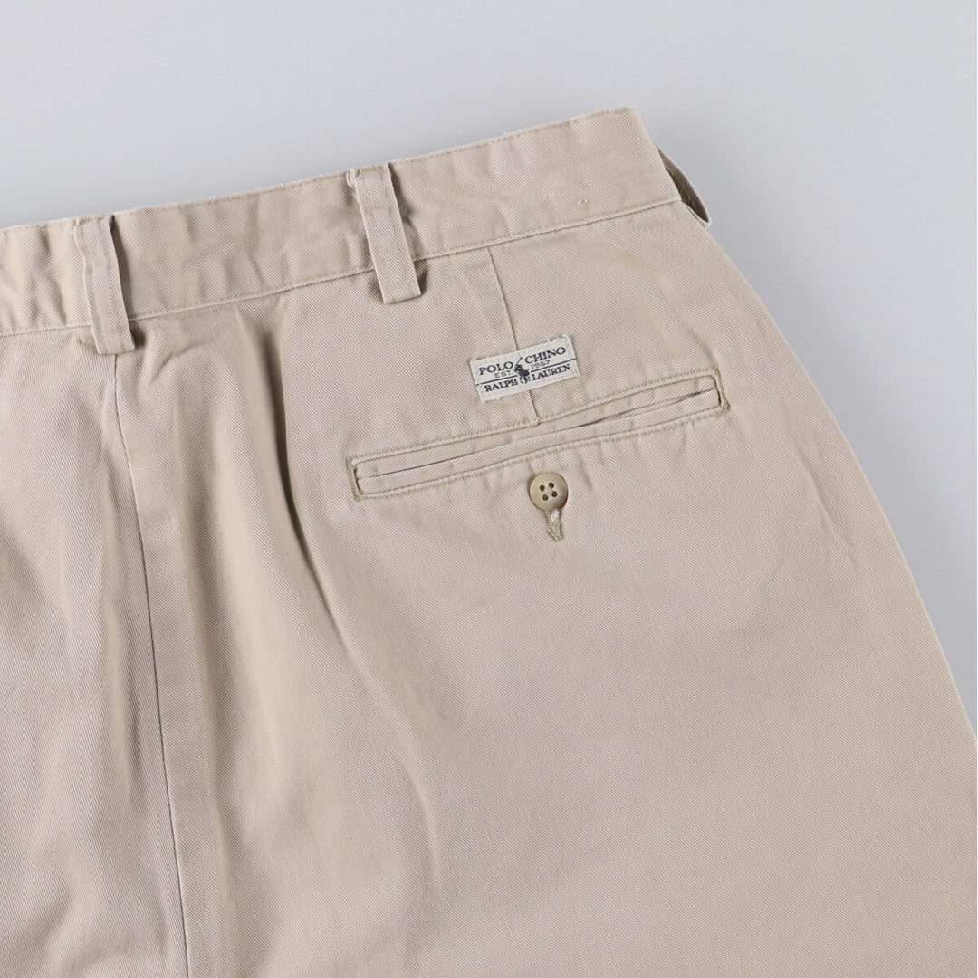 Ralph Lauren POLO RALPH LAUREN ANDREW PANT Two-pleat chino pants Men's size W34 cotton Beige type Vintage Second Hand