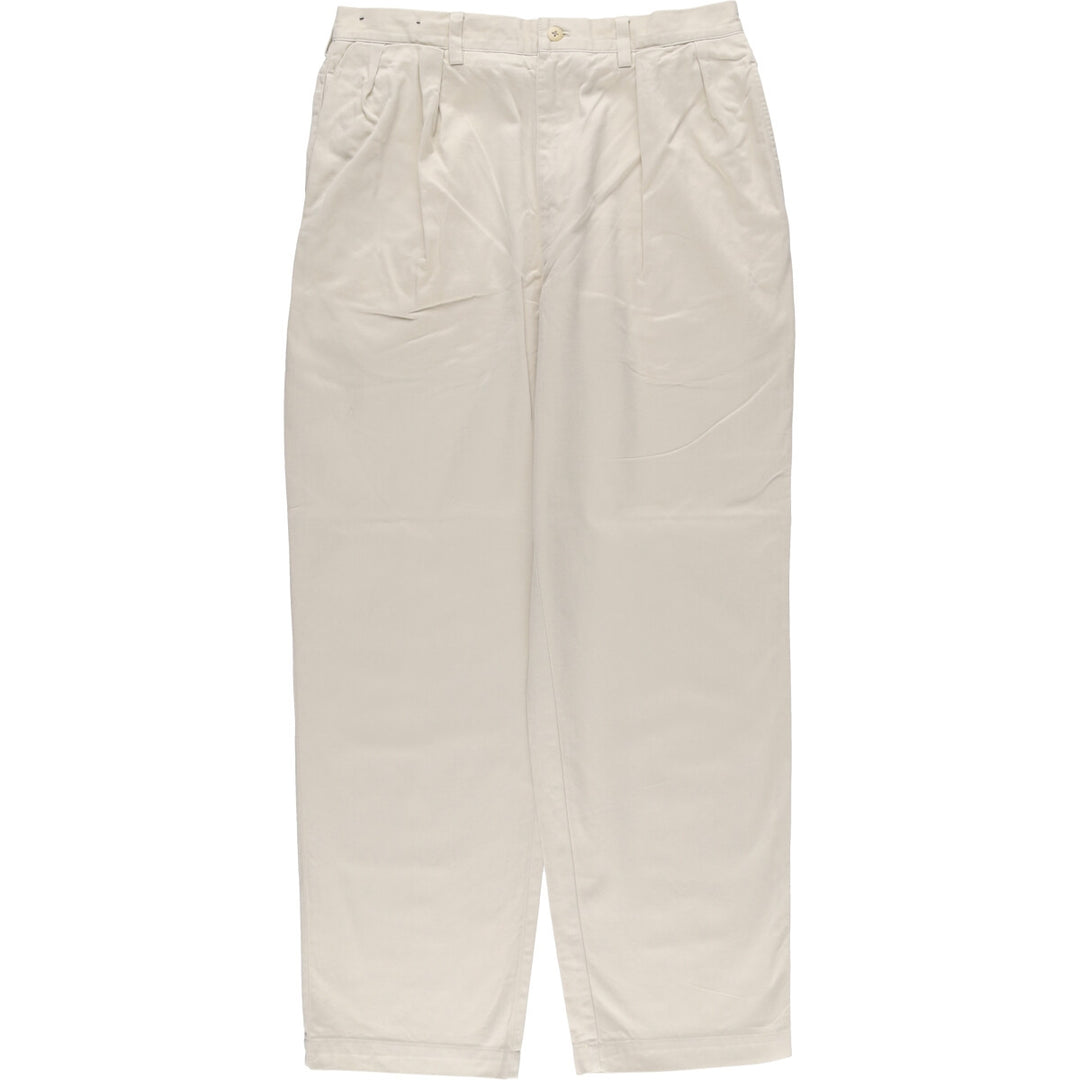 Ralph Lauren POLO by Ralph Lauren ANDREW PANT Two-pleat chino pants for men, equivalent to W34 cotton ivory Vintage Second Hand