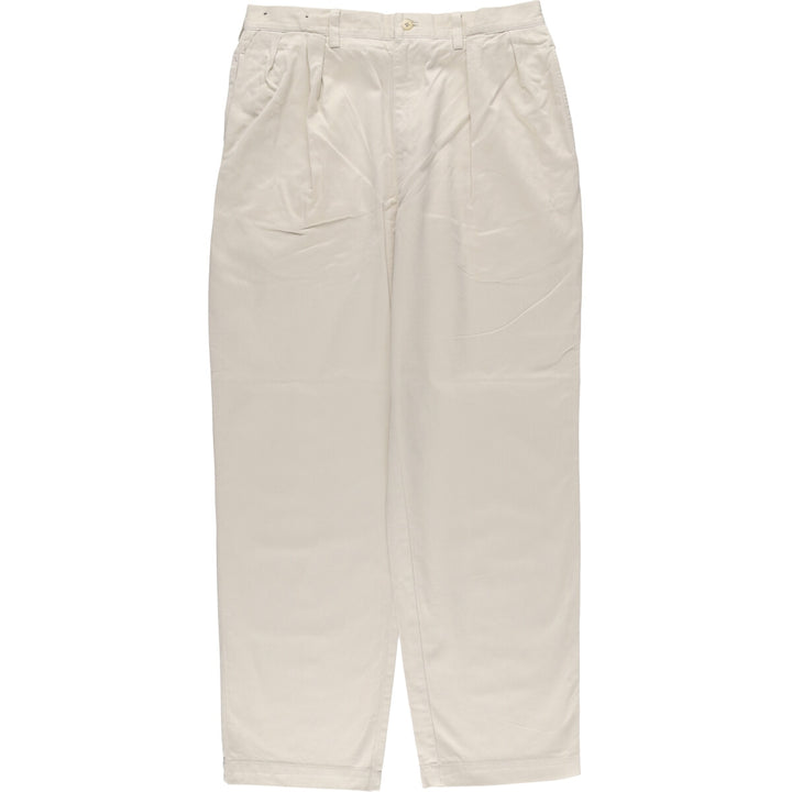 Ralph Lauren POLO by Ralph Lauren ANDREW PANT Two-pleat chino pants for men, equivalent to W34 cotton ivory Vintage Second Hand
