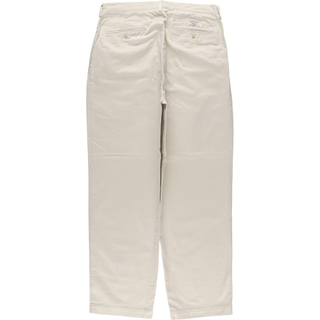 Ralph Lauren POLO by Ralph Lauren ANDREW PANT Two-pleat chino pants for men, equivalent to W34 cotton ivory Vintage Second Hand