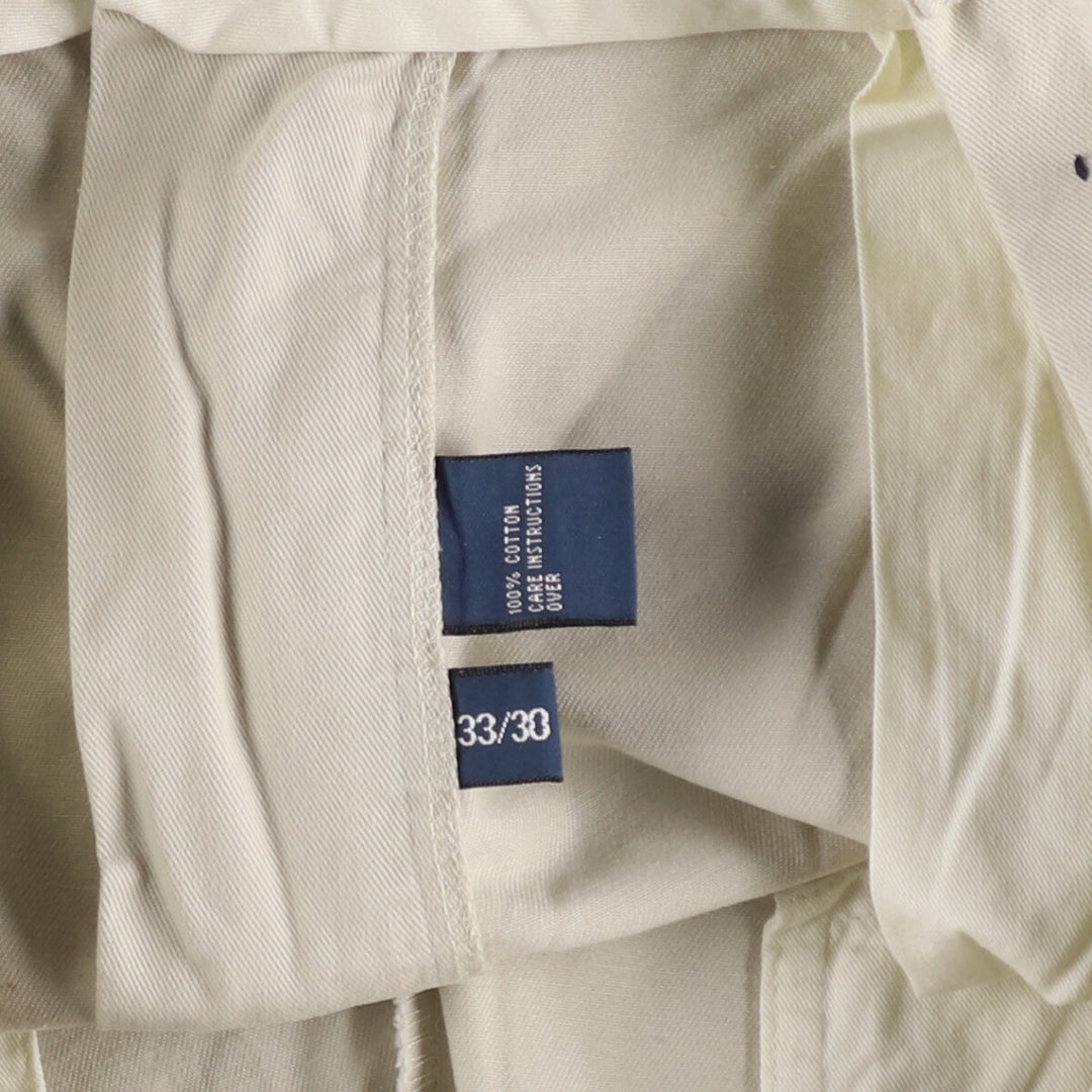 Ralph Lauren POLO by Ralph Lauren ANDREW PANT Two-pleat chino pants for men, equivalent to W34 cotton ivory Vintage Second Hand