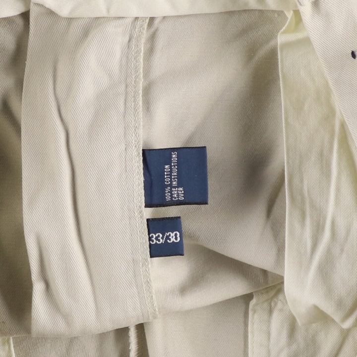 Ralph Lauren POLO by Ralph Lauren ANDREW PANT Two-pleat chino pants for men, equivalent to W34 cotton ivory Vintage Second Hand