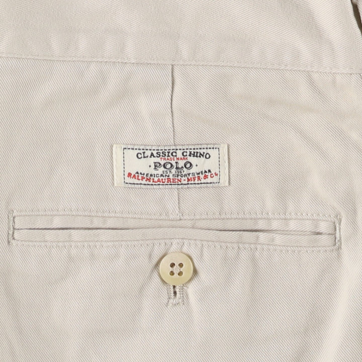 Ralph Lauren POLO by Ralph Lauren ANDREW PANT Two-pleat chino pants for men, equivalent to W34 cotton ivory Vintage Second Hand
