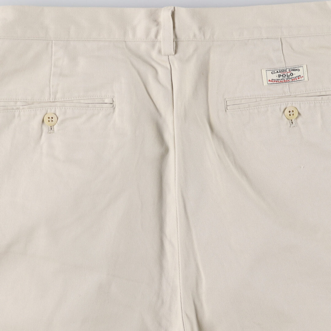 Ralph Lauren POLO by Ralph Lauren ANDREW PANT Two-pleat chino pants for men, equivalent to W34 cotton ivory Vintage Second Hand