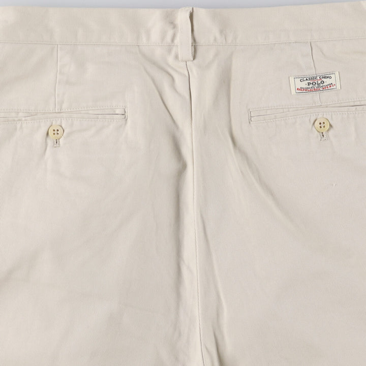 Ralph Lauren POLO by Ralph Lauren ANDREW PANT Two-pleat chino pants for men, equivalent to W34 cotton ivory Vintage Second Hand