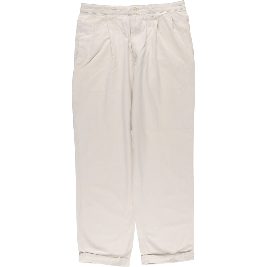 Ralph Lauren POLO RALPH LAUREN HAMMOND PANT, two-pleat chino pants, men's size W34 cotton pale white type Vintage Second Hand