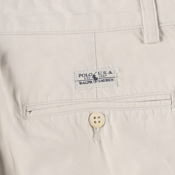 Ralph Lauren POLO RALPH LAUREN HAMMOND PANT, two-pleat chino pants, men's size W34 cotton pale white type Vintage Second Hand