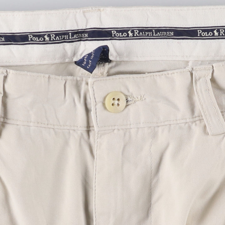 Ralph Lauren POLO RALPH LAUREN HAMMOND PANT, two-pleat chino pants, men's size W34 cotton pale white type Vintage Second Hand