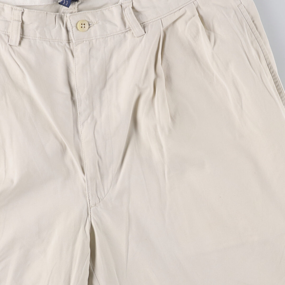 Ralph Lauren POLO RALPH LAUREN HAMMOND PANT, two-pleat chino pants, men's size W34 cotton pale white type Vintage Second Hand