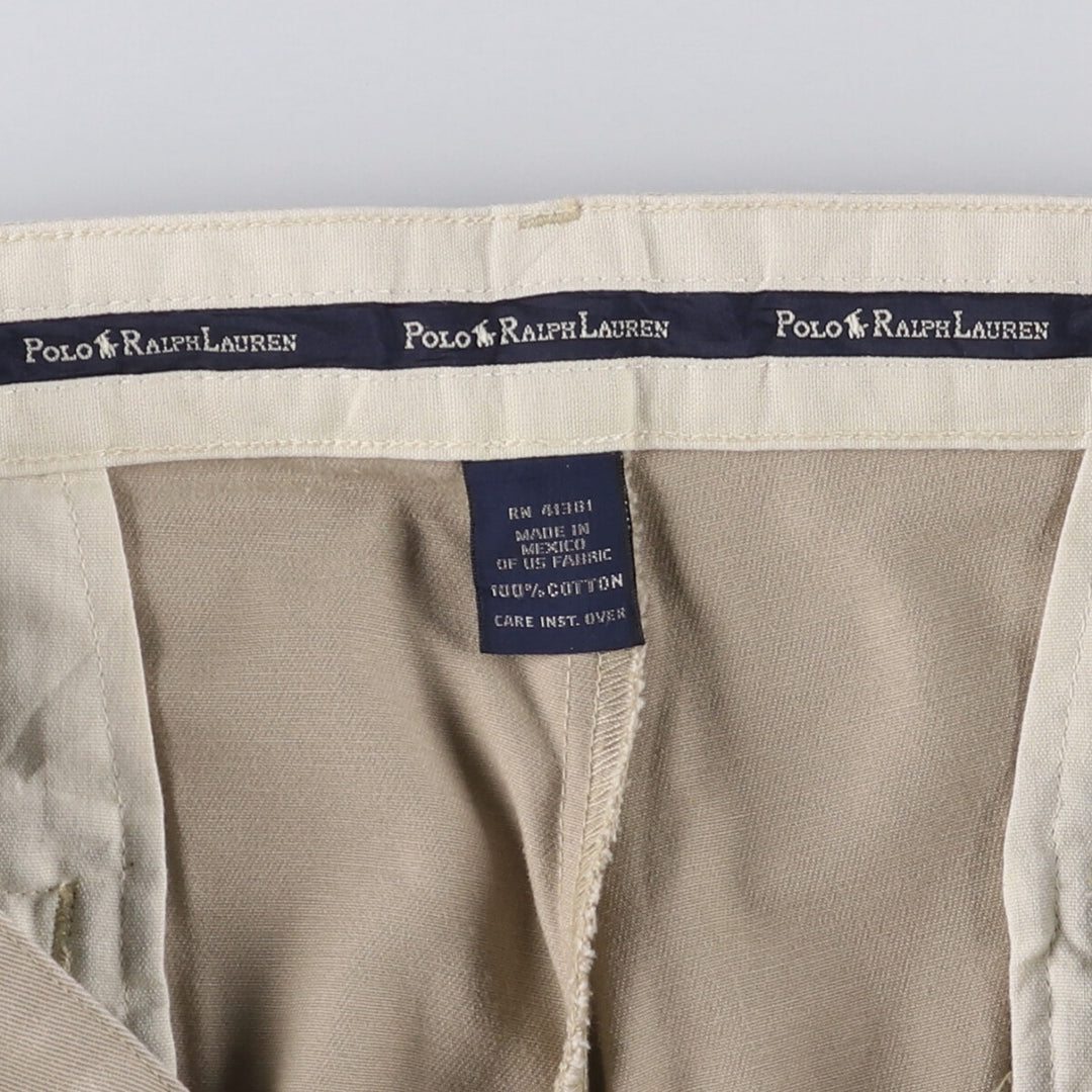 Ralph Lauren POLO RALPH LAUREN Two-pleat chino pants for men, size W34 cotton Beige type Vintage Second Hand