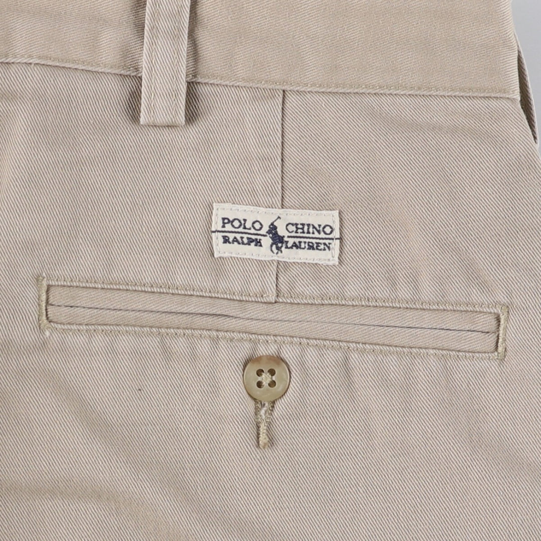 Ralph Lauren POLO RALPH LAUREN Two-pleat chino pants for men, size W34 cotton Beige type Vintage Second Hand