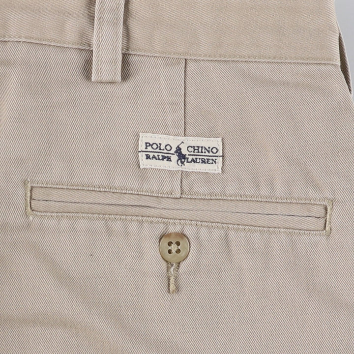 Ralph Lauren POLO RALPH LAUREN Two-pleat chino pants for men, size W34 cotton Beige type Vintage Second Hand