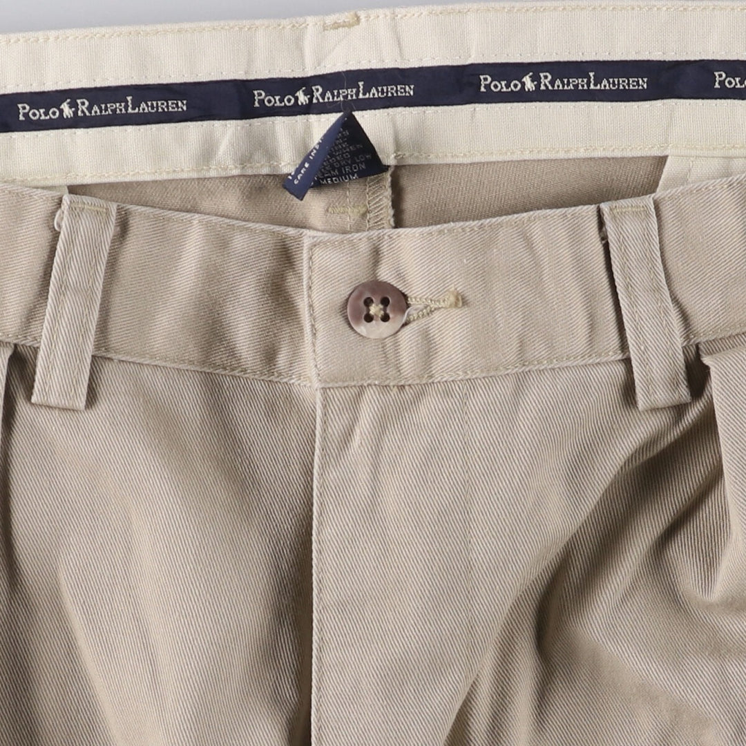Ralph Lauren POLO RALPH LAUREN Two-pleat chino pants for men, size W34 cotton Beige type Vintage Second Hand