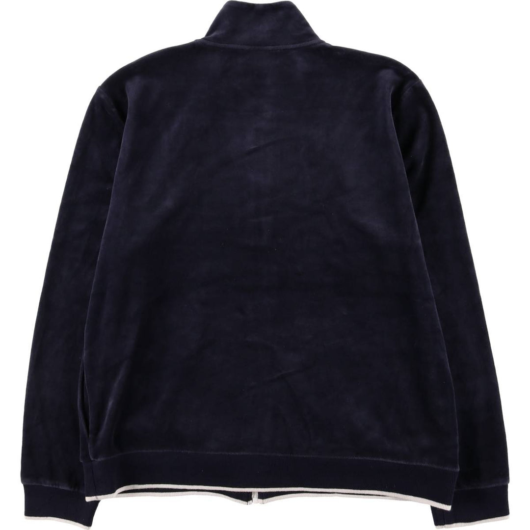 Ralph Lauren LAUREN Velour Jersey Track Jacket, Women's Size L cotton navy blue type Vintage Second Hand
