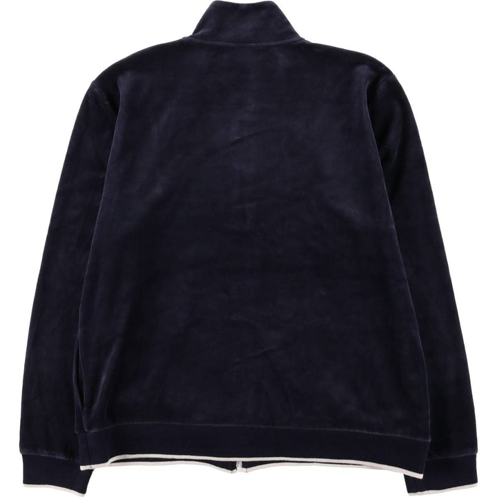 Ralph Lauren LAUREN Velour Jersey Track Jacket, Women's Size L cotton navy blue type Vintage Second Hand