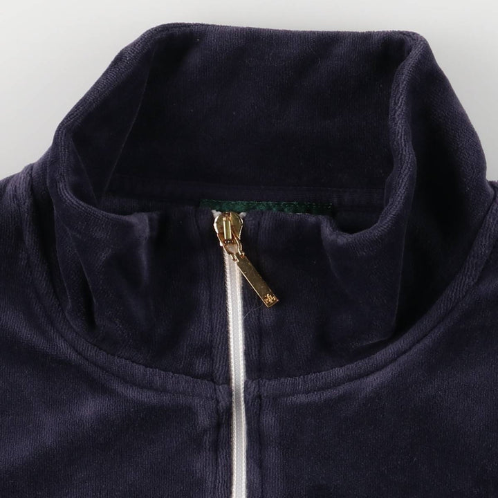 Ralph Lauren LAUREN Velour Jersey Track Jacket, Women's Size L cotton navy blue type Vintage Second Hand