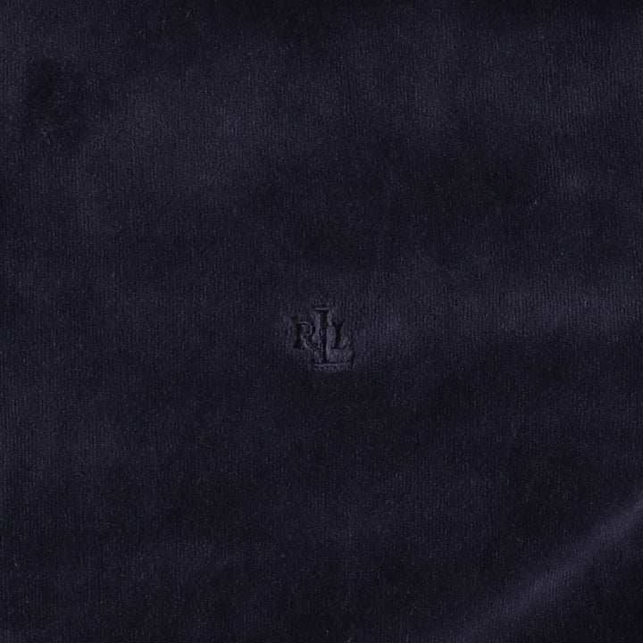 Ralph Lauren LAUREN Velour Jersey Track Jacket, Women's Size L cotton navy blue type Vintage Second Hand