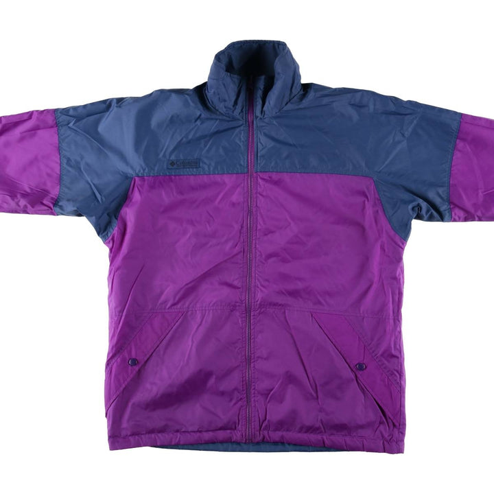90'S Columbia White Tag Padded Reversible Mountain Jacket, Shell Jacket, Women's Size Medium Nylon blue type Vintage Second Hand
