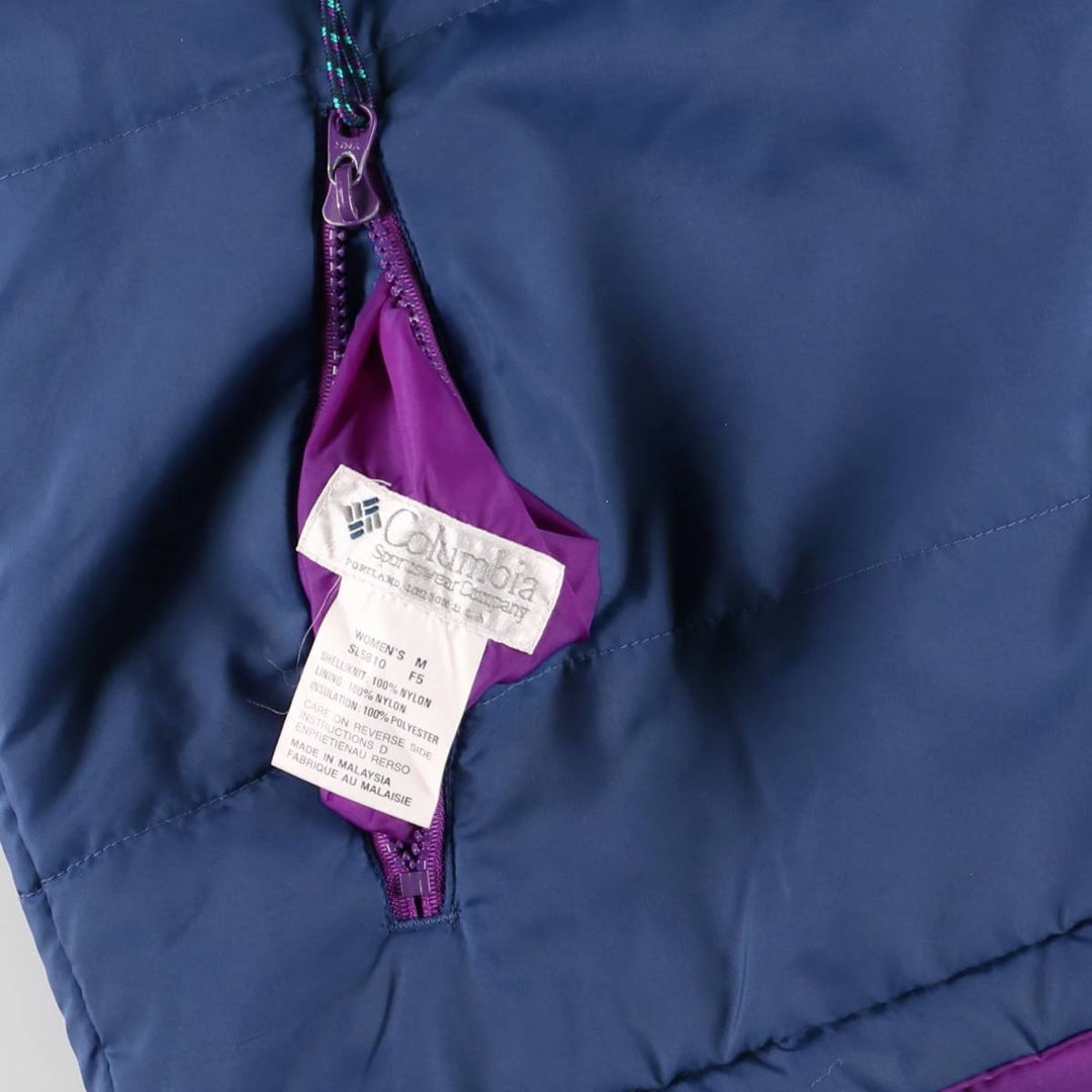 90'S Columbia White Tag Padded Reversible Mountain Jacket, Shell Jacket, Women's Size Medium Nylon blue type Vintage Second Hand