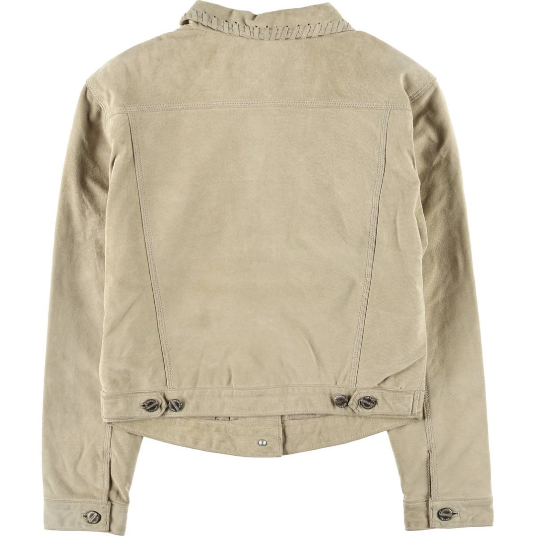 JouJou Suede Leather Jacket, Women's, Size L Genuine suede leather Beige type Vintage Second Hand