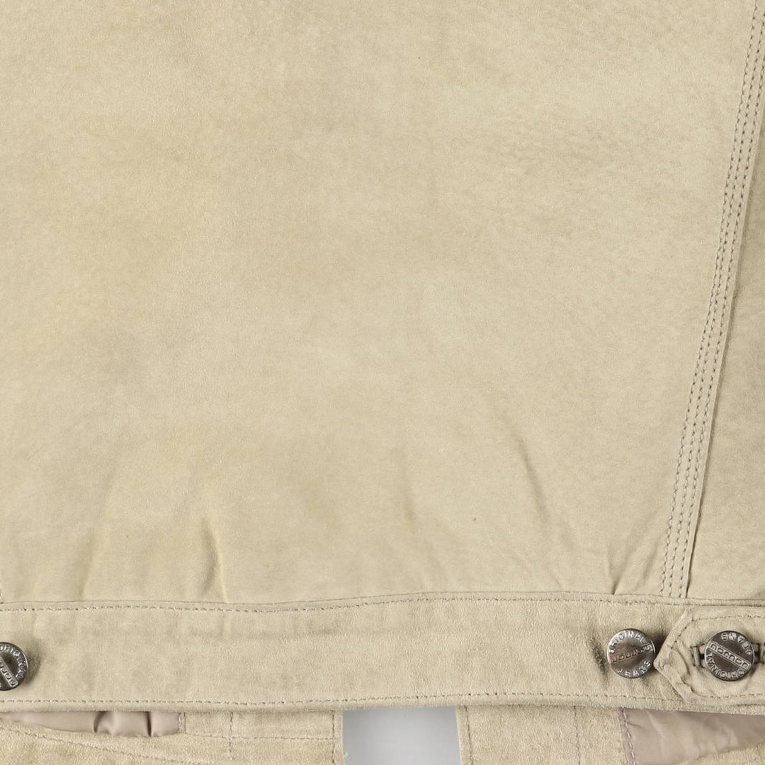 JouJou Suede Leather Jacket, Women's, Size L Genuine suede leather Beige type Vintage Second Hand