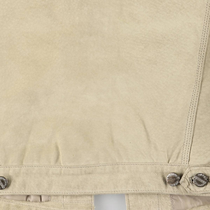 JouJou Suede Leather Jacket, Women's, Size L Genuine suede leather Beige type Vintage Second Hand