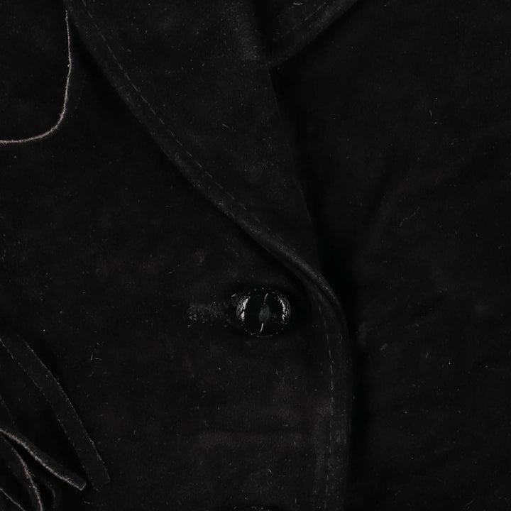 Vintage 1970'S SCHOTT WESTERN cropped fringed suede leather jacket, made in the USA, size small. unclear black type Vintage Second Hand