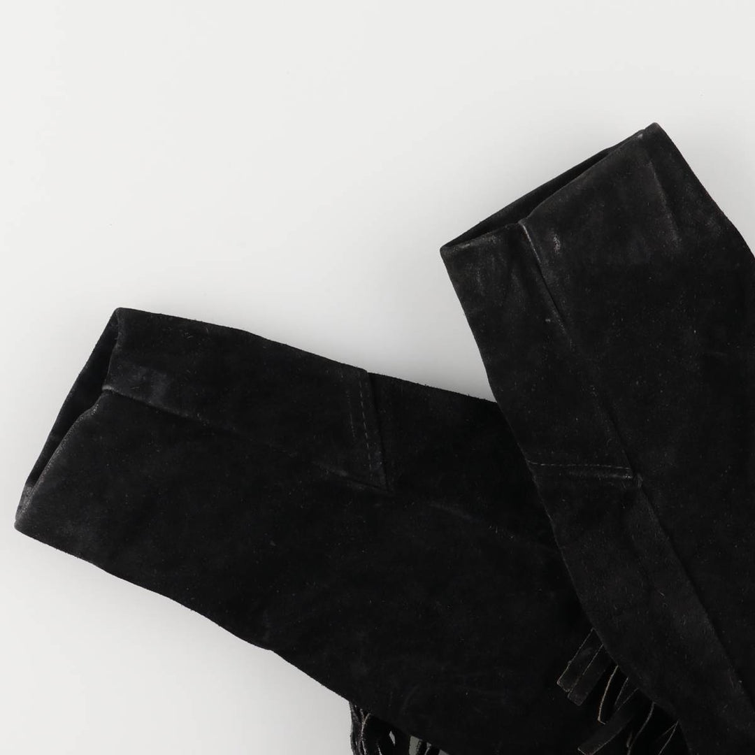 Vintage 1970'S SCHOTT WESTERN cropped fringed suede leather jacket, made in the USA, size small. unclear black type Vintage Second Hand