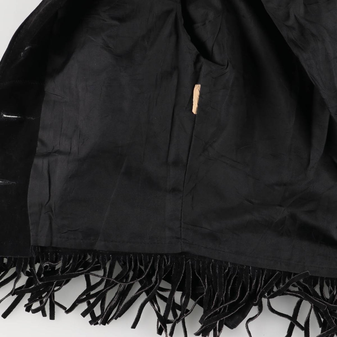Vintage 1970'S SCHOTT WESTERN cropped fringed suede leather jacket, made in the USA, size small. unclear black type Vintage Second Hand