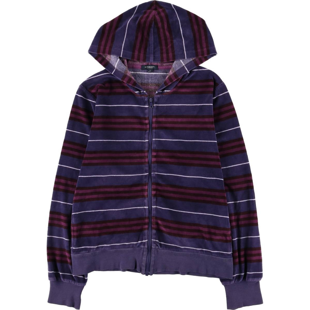 Burberry's BURBERRY LONDON striped velour track jacket, made in the UK, size L. cotton purple type Vintage Second Hand
