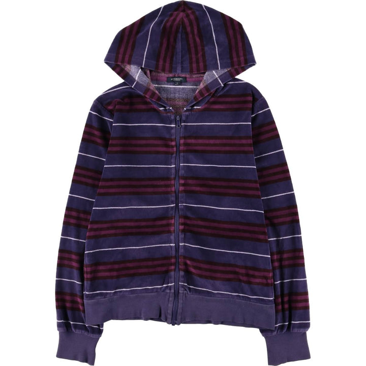 Burberry's BURBERRY LONDON striped velour track jacket, made in the UK, size L. cotton purple type Vintage Second Hand