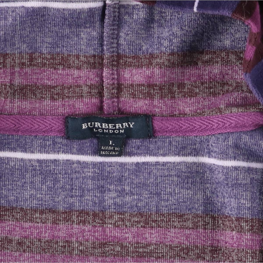 Burberry's BURBERRY LONDON striped velour track jacket, made in the UK, size L. cotton purple type Vintage Second Hand