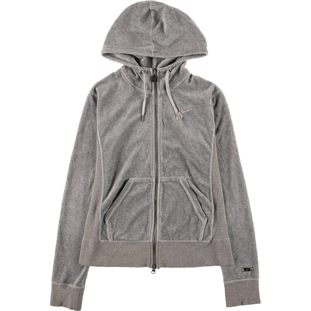 Nike Velour Track Jacket, Women's Size Small cotton gray type Vintage Second Hand