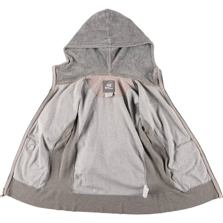 Nike Velour Track Jacket, Women's Size Small cotton gray type Vintage Second Hand