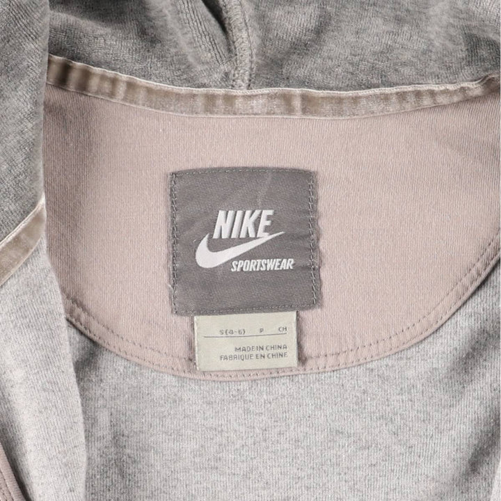 Nike Velour Track Jacket, Women's Size Small cotton gray type Vintage Second Hand