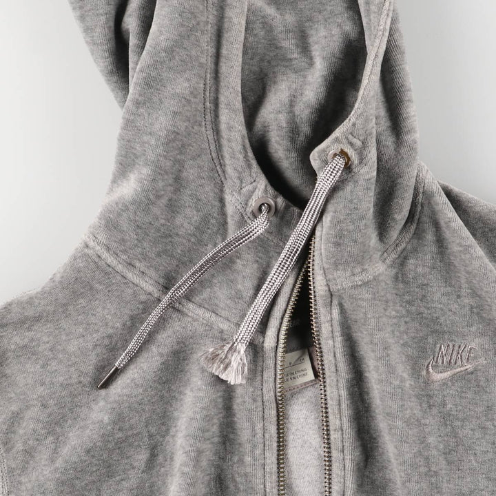 Nike Velour Track Jacket, Women's Size Small cotton gray type Vintage Second Hand