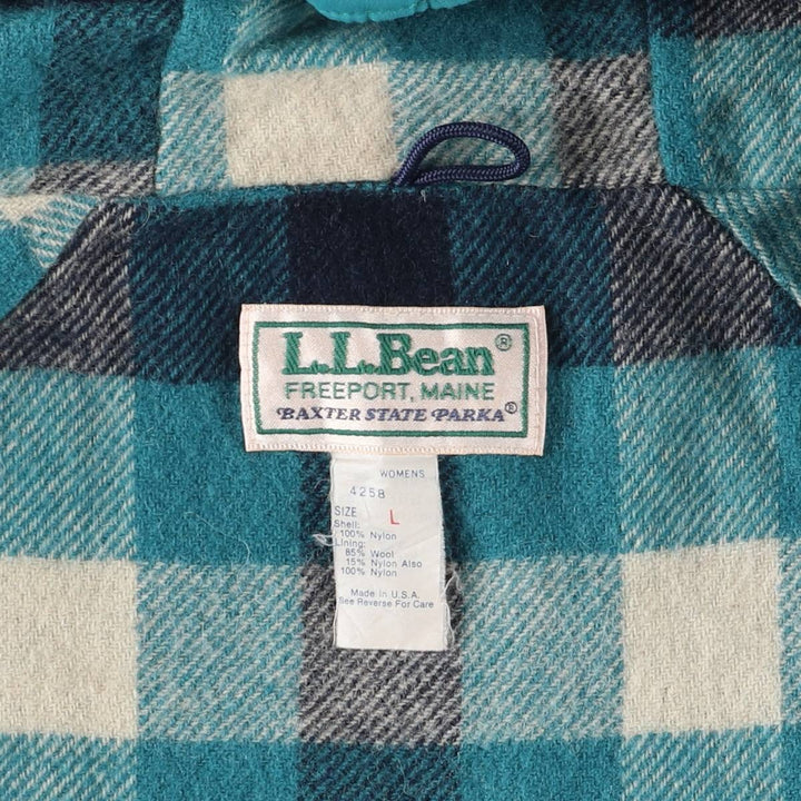 Vintage 1980'S LLBean Mountain Parka Shell Jacket, Made in USA, Women's Size L Nylon turquoise blue Vintage Second Hand