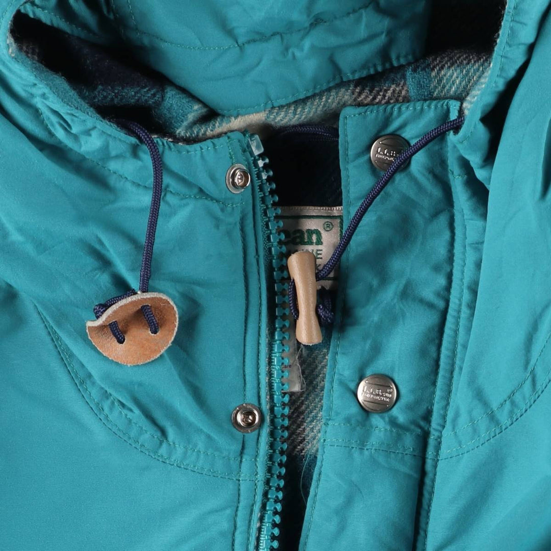 Vintage 1980'S LLBean Mountain Parka Shell Jacket, Made in USA, Women's Size L Nylon turquoise blue Vintage Second Hand