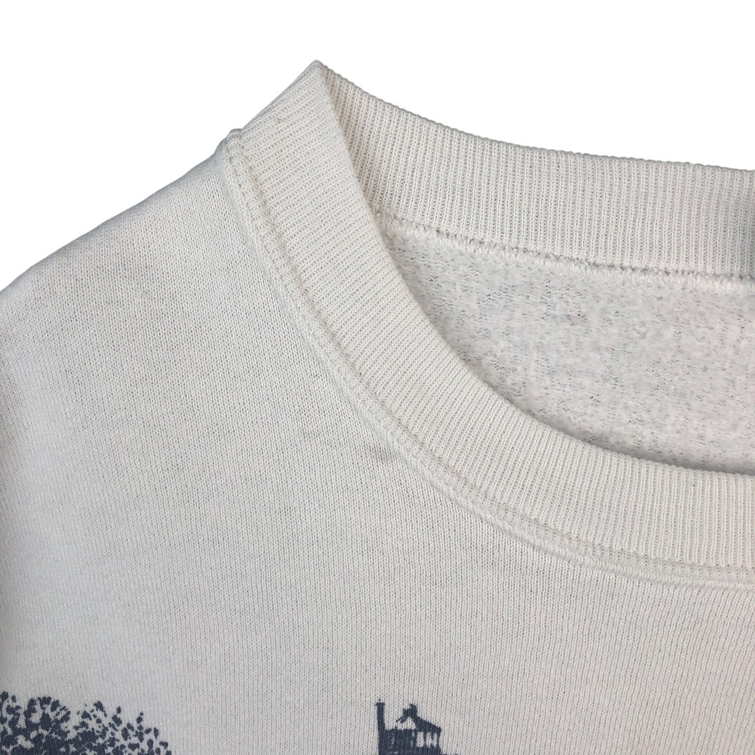 Vintage 80s-90'S Jerzees printed sweatshirt, made in the USA, men's size XXL cotton white type Vintage Second Hand