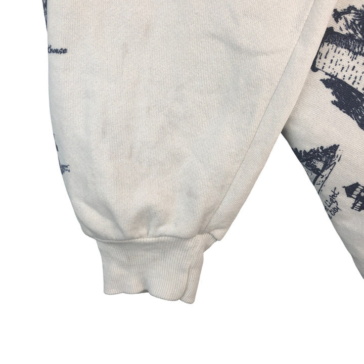 Vintage 80s-90'S Jerzees printed sweatshirt, made in the USA, men's size XXL cotton white type Vintage Second Hand