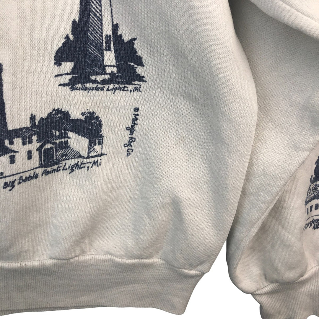 Vintage 80s-90'S Jerzees printed sweatshirt, made in the USA, men's size XXL cotton white type Vintage Second Hand