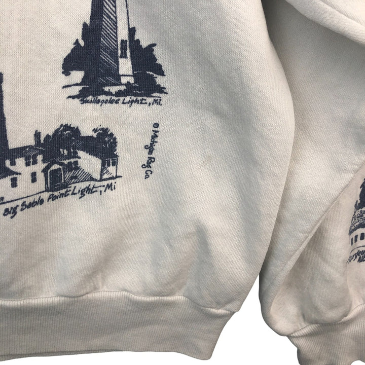 Vintage 80s-90'S Jerzees printed sweatshirt, made in the USA, men's size XXL cotton white type Vintage Second Hand