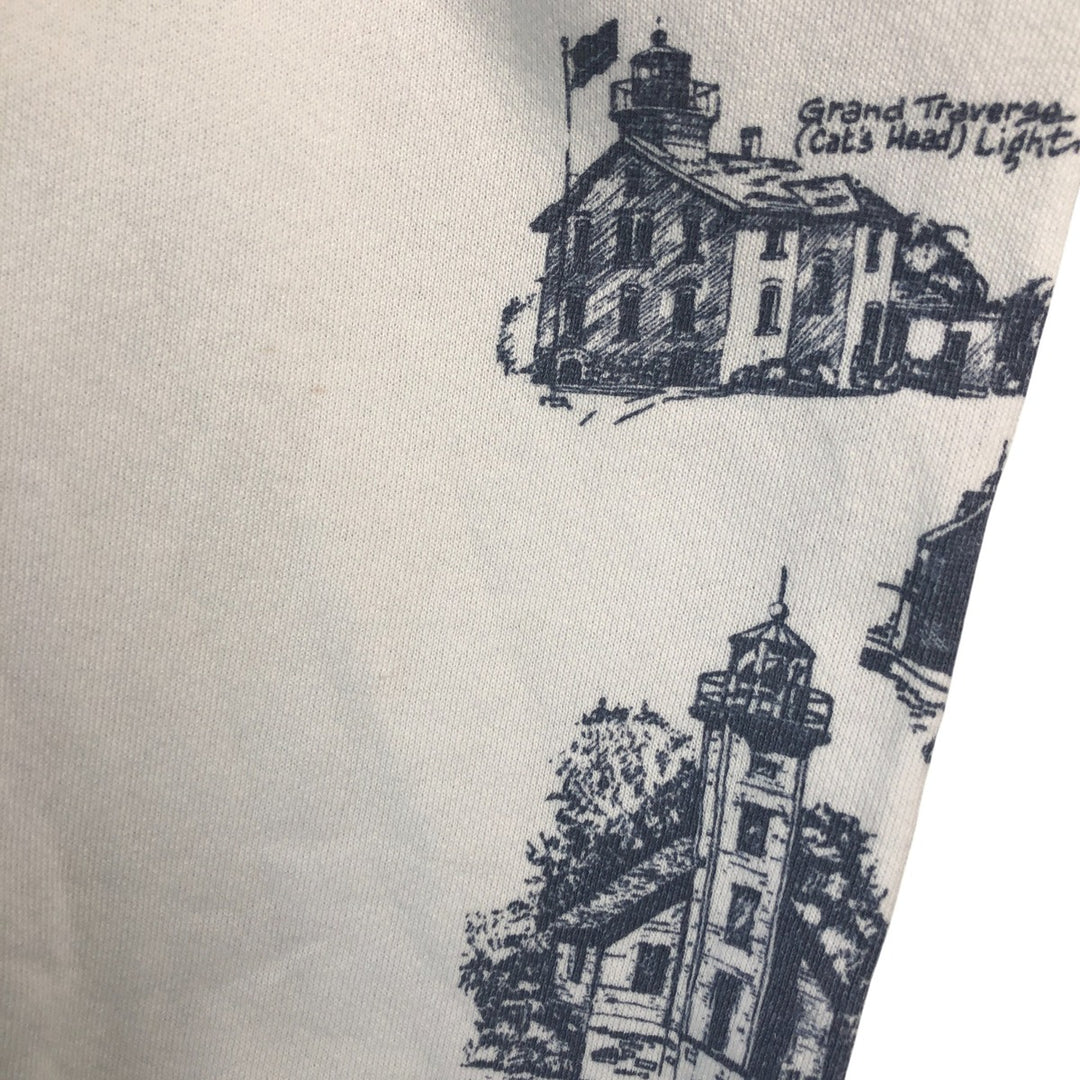 Vintage 80s-90'S Jerzees printed sweatshirt, made in the USA, men's size XXL cotton white type Vintage Second Hand