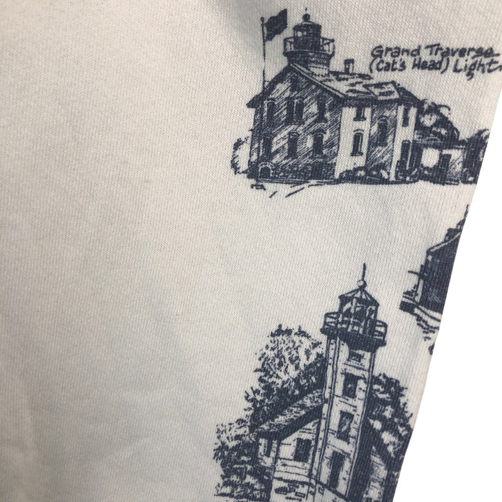 Vintage 80s-90'S Jerzees printed sweatshirt, made in the USA, men's size XXL cotton white type Vintage Second Hand