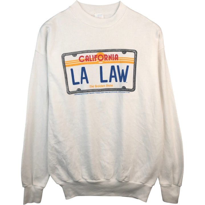 Vintage 80'S printed sweatshirt, made in the USA, men's size XL cotton white type Vintage Second Hand