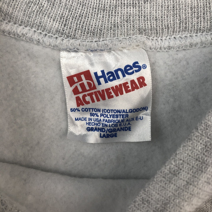 Vintage 90s-00'S Hanes printed sweatshirt, made in the USA, size L, men's cotton gray type Vintage Second Hand