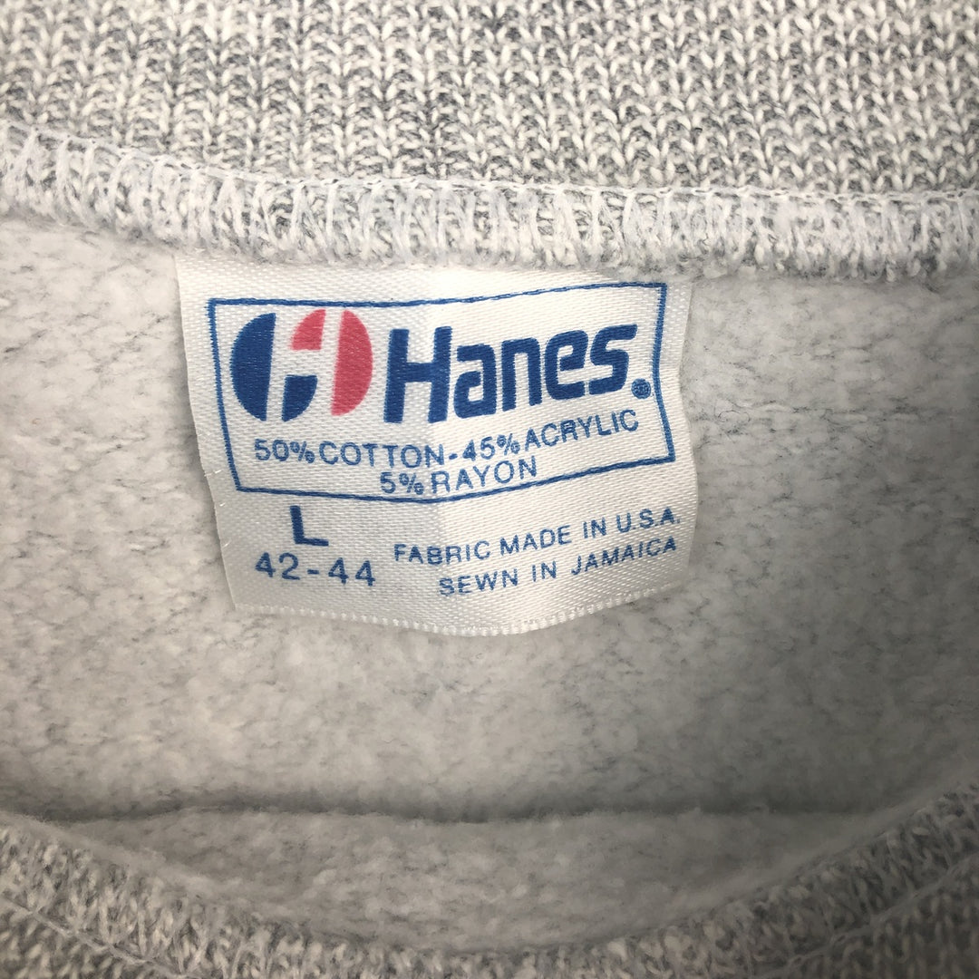 Vintage 1980'S Hanes blue tag back print sweatshirt, men's size L cotton gray type Vintage Second Hand