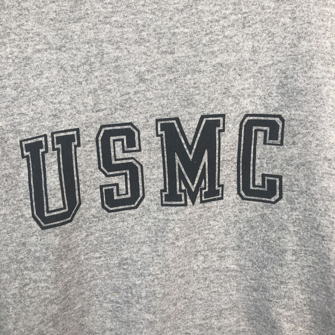 SANTEE SWEATS USMC U.S. Marine Corps Printed Sweatshirt, Made in USA, Men's Size XL polyester gray type Vintage Second Hand