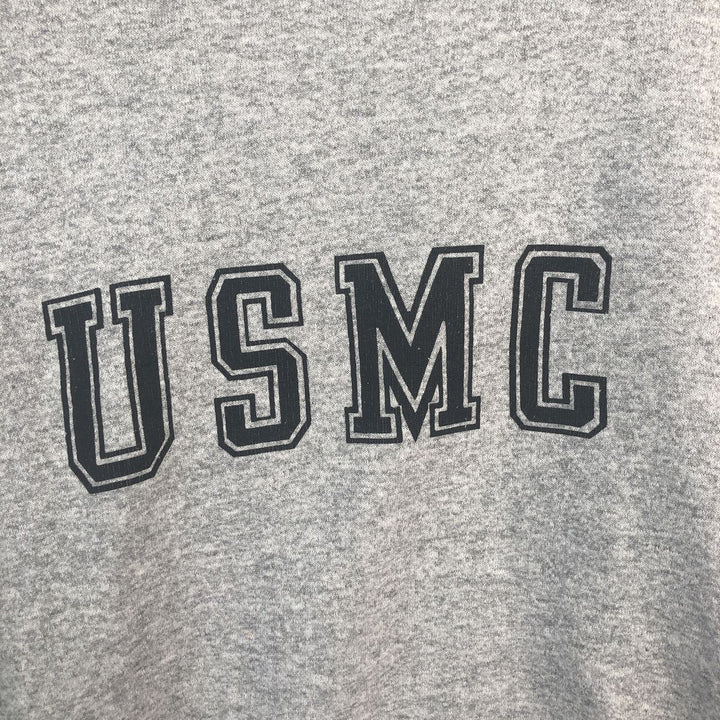 SANTEE SWEATS USMC U.S. Marine Corps Printed Sweatshirt, Made in USA, Men's Size XL polyester gray type Vintage Second Hand