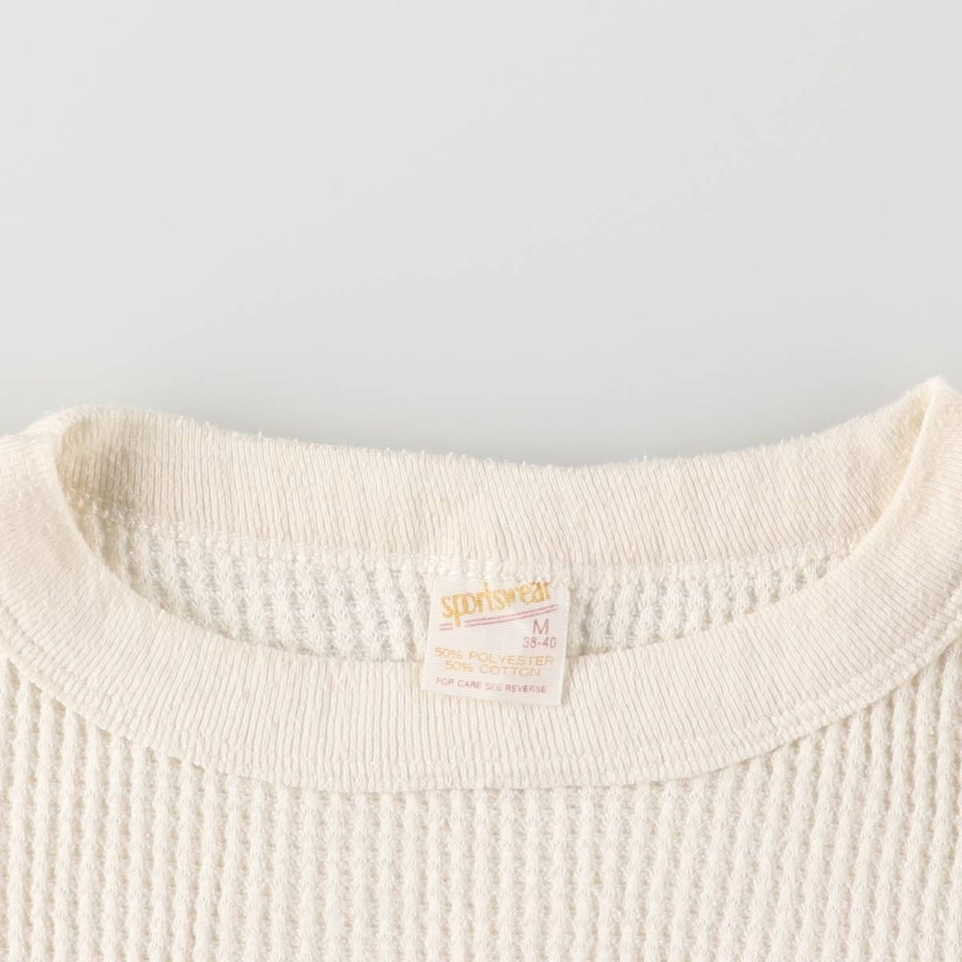Vintage 1970'S sportswear thermal t-shirt, waffle, made in the USA, size M, men's cotton white type Vintage Second Hand